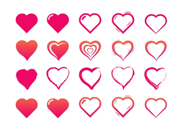 Kalp ikonu sembolü vektör illüstrasyon koleksiyonu