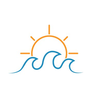 Dalga ve güneş logosu resimlemesi