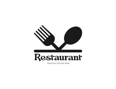 Çatal ve kaşık resimli restoran logosu