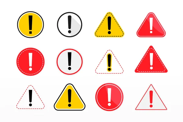 Set Illustrazione Simbolo Segnale Avvertimento — Vettoriale Stock