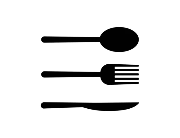 Cuchara Tenedor Cuchillo Símbolo Ilustración — Vector de stock