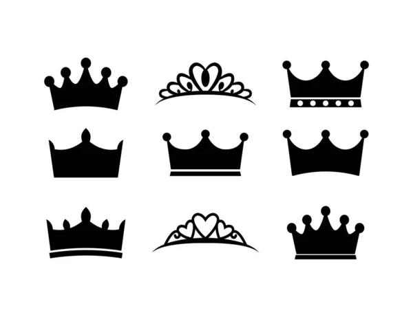 Corona Simbolo Silhouette Illustrazione Disegno Collezione Grafiche Vettoriali