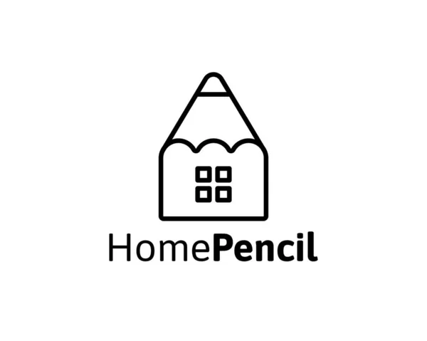 ハウスコンセプトのペンシルロゴデザイン — ストックベクタ