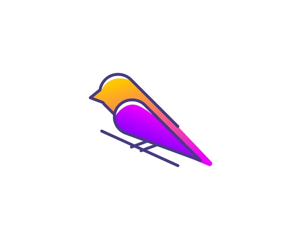 Minimalista Logotipo Pássaro Com Estilo Gradiente — Vetor de Stock