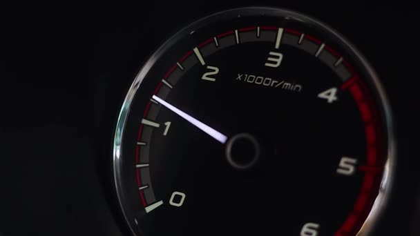 Autó Tachométer Motor Fordulatszám Mérő Jelzi Piros Vonal Sebesség Rezgés — Stock videók