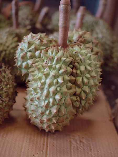 Grupa Durianów Rynku Duriańskim Tajlandia — Zdjęcie stockowe