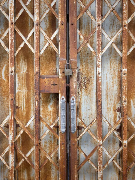 Puerta Acero Plegable Retro Para Decoración Exterior Del Hogar Textura —  Fotos de Stock