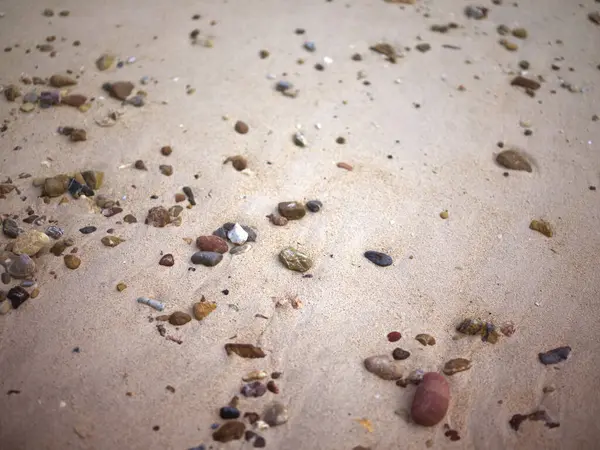 Pusta Żwirowa Plaża Przy Tle Morza Miejsce Tekst — Zdjęcie stockowe