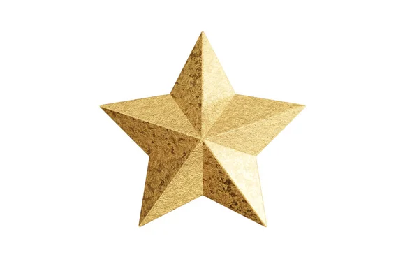 Illusztráció Golden Christmas Star Isolated — Stock Fotó