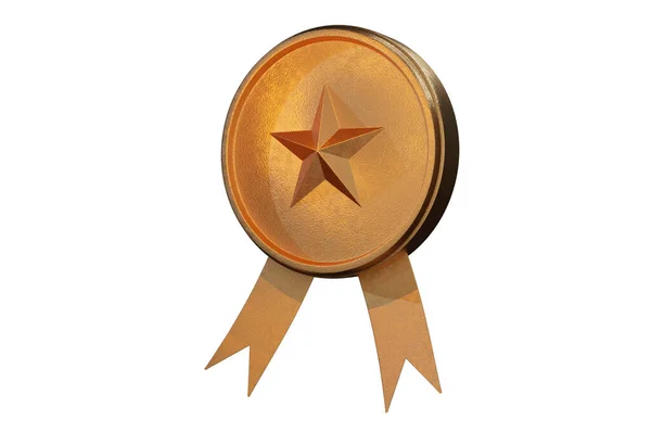 Görüntü Altın Metal Yıldızı Simgesi Izole Edildi — Stok fotoğraf