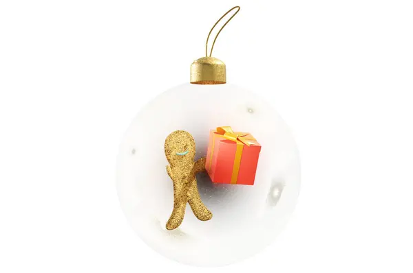 Illustration Noel Süsleri Balosu Şeffaf Cam Noel Toplarını Hazırlayın Yeni — Stok fotoğraf