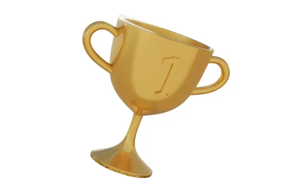 3D图解 获奖者金杯3D图标 — 图库照片