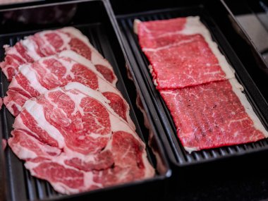 Premium Wagyu Beef Slices with Perfect Marbling clipart