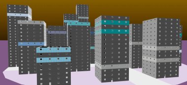 3d rendering of construction buildings, architectural concept