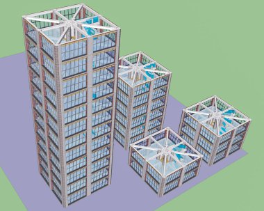 3d rendering of construction buildings, architectural concept