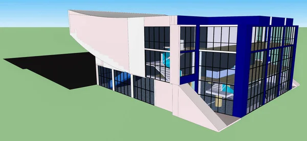 3d rendering of construction building, architectural concept