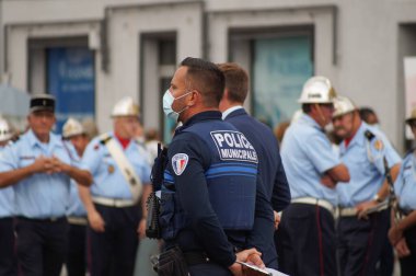 Toulouse, Fransa - 8 Mayıs 2023: Zafer Günü 'nü kutlamak için açık hava geçit töreni