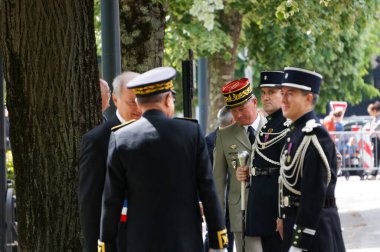 Toulouse, Fransa - 8 Mayıs 2023: Zafer Günü 'nü kutlamak için açık hava geçit töreni