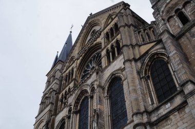fascinating view of gothic cathedral Notre-Dame de Reims in France