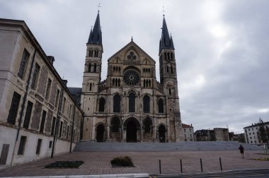 fascinating view of gothic cathedral Notre-Dame de Reims in France