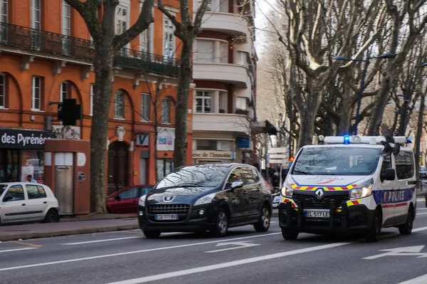 Toulouse Fransa Ocak 2020 Fransız Ulusal Polisi Nin Bir Minibüsünün — Stok fotoğraf