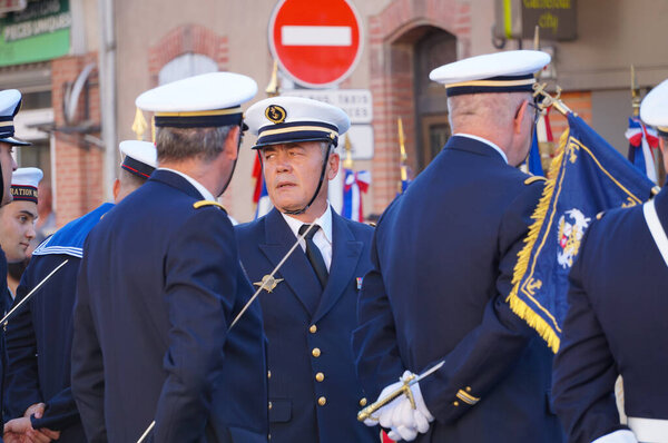 Тулуза, Франция - 8 мая 2023 года: шествие под открытым небом в честь Дня Победы