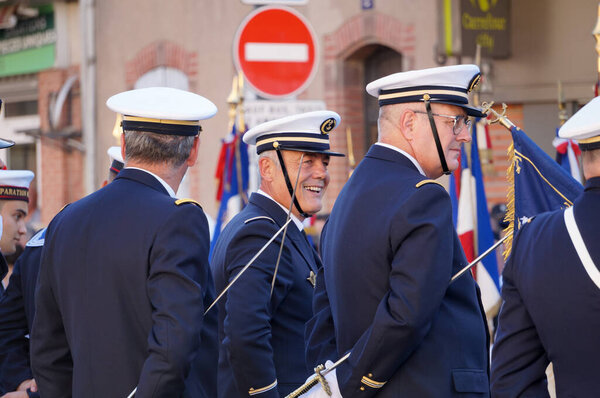 Тулуза, Франция - 8 мая 2023 года: шествие под открытым небом в честь Дня Победы