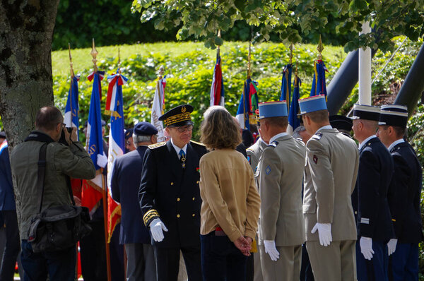 Тулуза, Франция - 8 мая 2023 года: шествие под открытым небом в честь Дня Победы