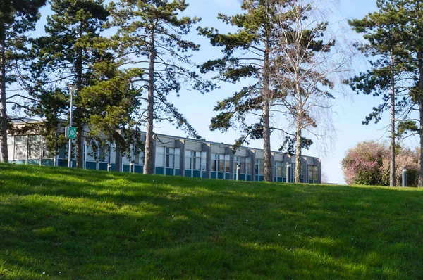 프랑스 2021년 샴페인 아르덴 대학교 Urca 캠퍼스의 공간에서 나무와 꼭대기에 — 스톡 사진