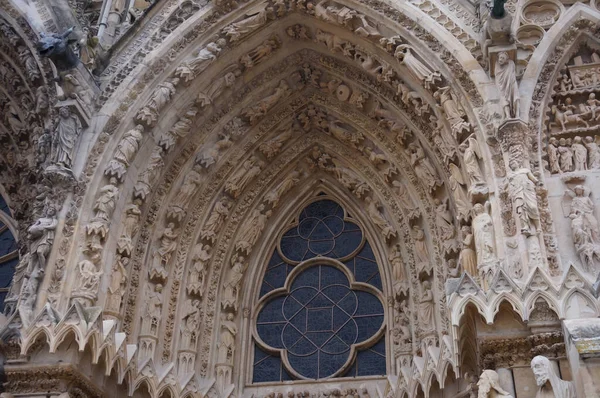 Fascinating View Gothic Cathedral Notre Dame Reims France — стокове фото