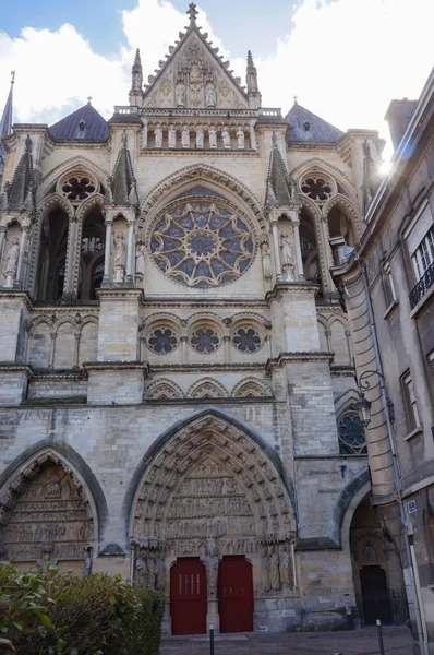 Imposant Transept Entrée Latérale Cathédrale Notre Dame Reims Site Patrimoine — Photo
