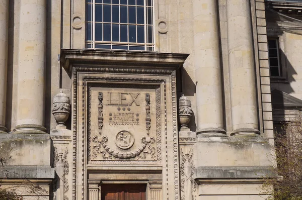 Reims France March 2021 Detail Back Facade Century Neo Grec — 图库照片