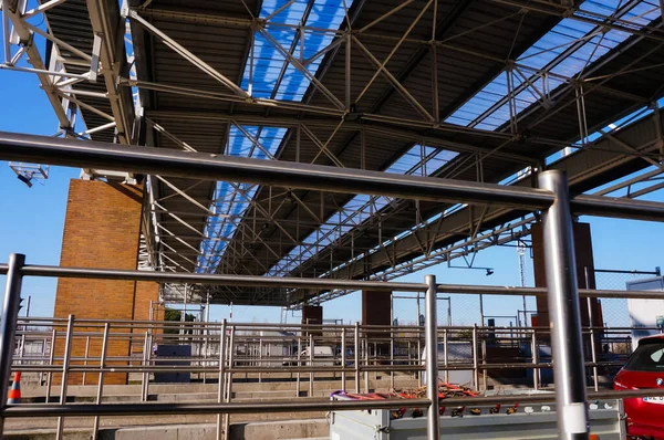 Toulouse Frankrijk Januari 2020 Raamwerk Van Staal Metalen Barrières Van — Stockfoto