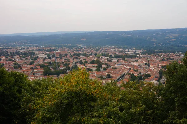 Krásný Panoramatický Výhled Nad Zelenou Krajinou Kolem Aglomerace Albi Francii — Stock fotografie