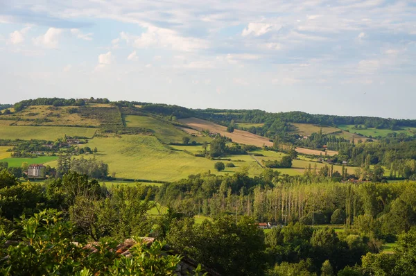 Verrassend Heuvelachtig Landschap Met Landbouwvelden Van Bovenaf Gezien Vanaf Wallen — Stockfoto