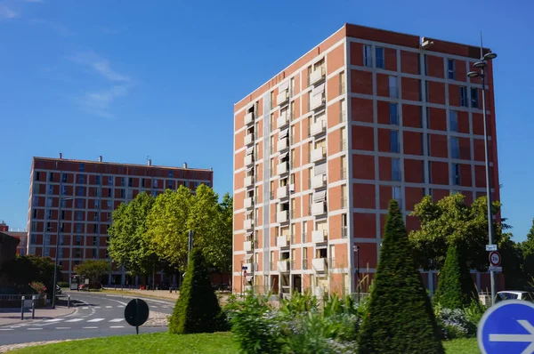 Social Housing Brick Residential Tower Blocks Rayssac Veyrieres Sensitive Priority — Stock Photo, Image