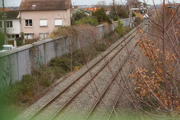 Utsikt Över Järnvägsstationen Staden — Stockfoto