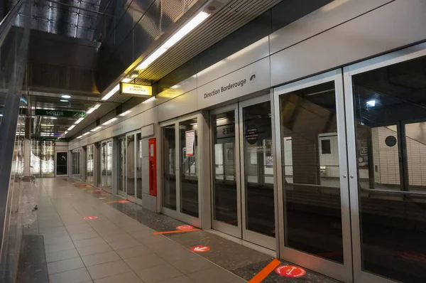 Toulouse Fransa Ağustos 2020 Sürücüsüz Metro Ağının Hattındaki Carmes Metro — Stok fotoğraf