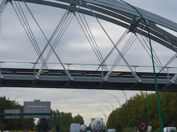 Toulouse Francie Říjen 2021 Detail Ocelových Rubáších Které Podporují Viadukt — Stock fotografie