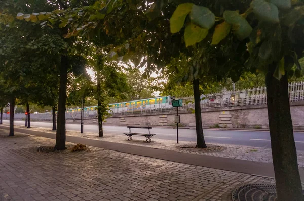 Paris France Sept 2020 Peaceful Earling Morning View Shot Trees — Stock Photo, Image