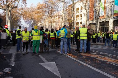 Albi, Fransa - Aralık 2018 - Sarı Yelek Toplama (