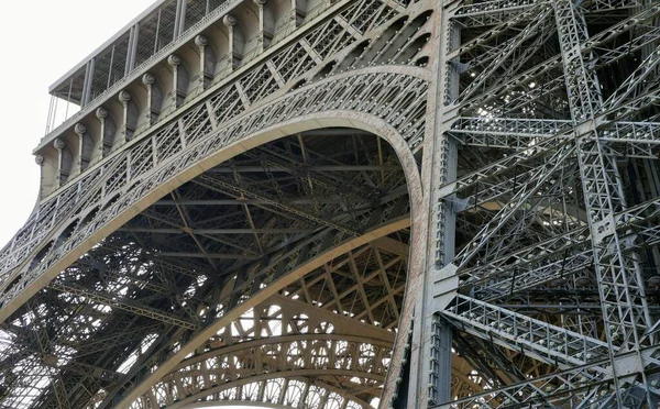 Деталь Основания Эйфелевой Башни Первого Этажа Париже — стоковое фото