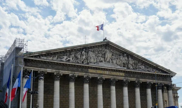 Paris França Fachada Palais Bourbon Sede Assembleia Nacional Francesa Com — Fotografia de Stock