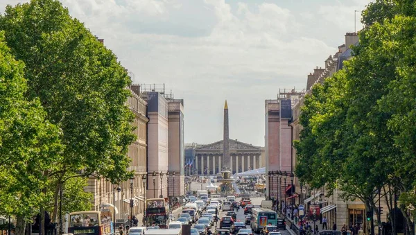 Paris França Julho 2019 Trânsito Rue Royale Royal Street Faz — Fotografia de Stock