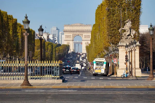 Paris France Novembre 2022 Vue Panoramique Sur Emblématique Avenue Champs — Photo