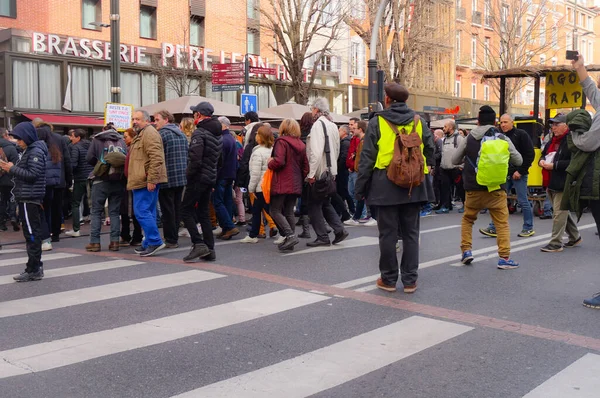 Toulouse Frankreich Februar 2020 Demonstration Von Demonstranten Überwiegend Senioren Oder — Stockfoto