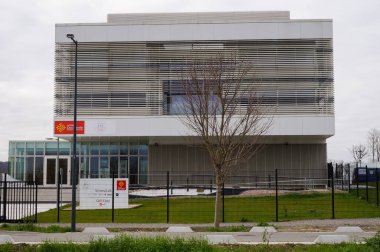 Toulouse, France - March 2020 - The INCERE Laboratory, housing the StromaLab, a research center specialized in tissue regeneration and stem cells run by the French Blood Center (EFS) and the CNRS clipart