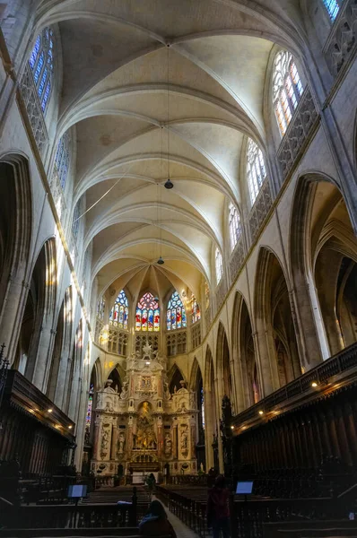 Tolosa Francia Marzo 2020 Interno Della Chiesa Gotica Meridionale Notre — Foto Stock