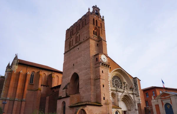 Torre Sineira Catedral Saint Etienne Toulouse Sul França — Fotografia de Stock