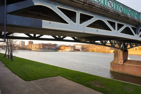 Bottom View Prestressed Concrete Beams Piers Pont Empalot Girder Bridge — Stockfoto